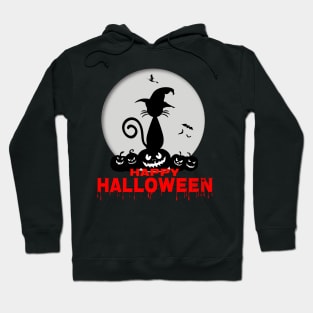 Halloween Witches Cat Pumpkin Head Moon Party Hoodie